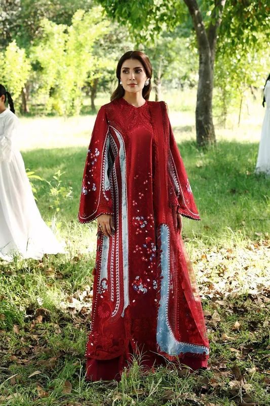 Afrozeh A Lawn 26 Red Lawn – view 1 – Poshaq