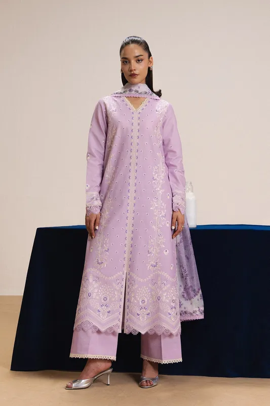 Afrozeh Basic Pret 26 RTW Lilac Lawn – view 1 – Poshaq
