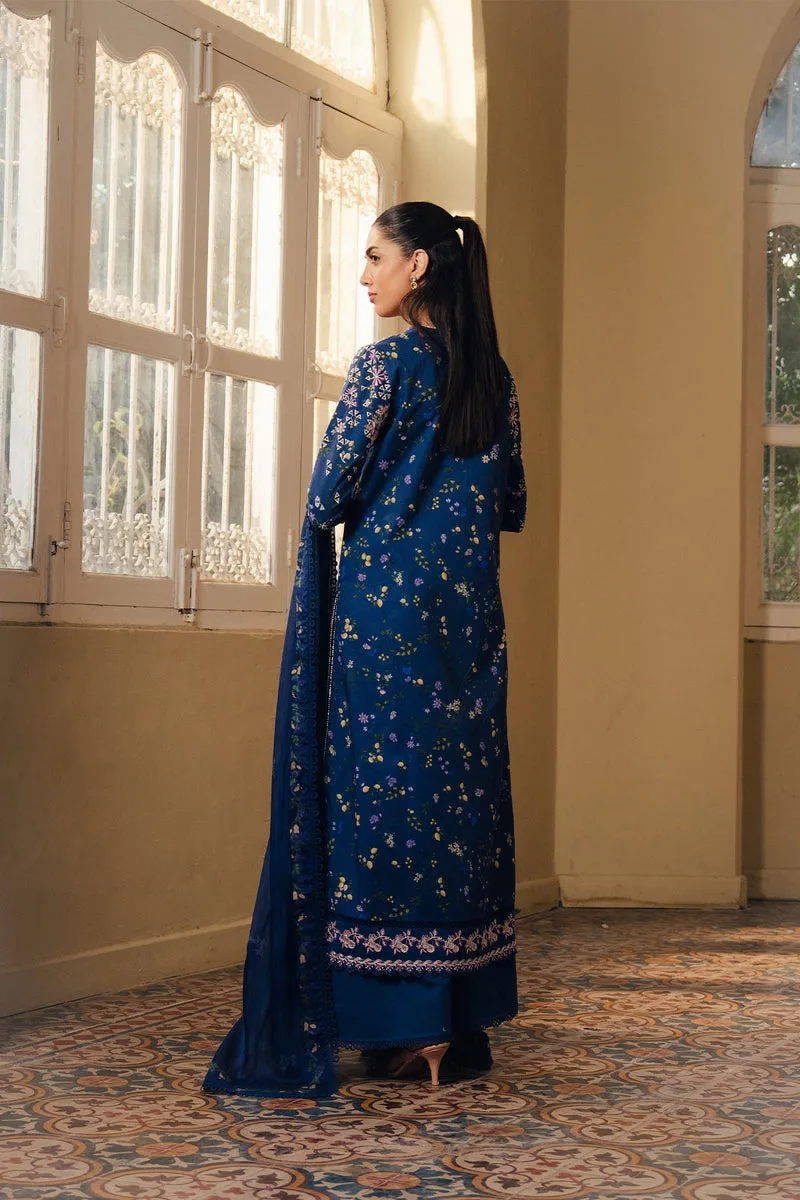 Afrozeh Day Break 26 Cobalt Blue Lawn – view 2 – Poshaq
