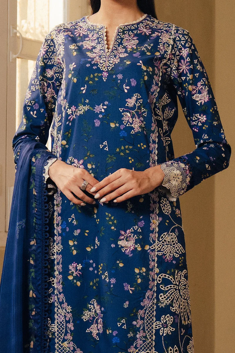 Afrozeh Day Break 26 Cobalt Blue Lawn – view 3 – Poshaq