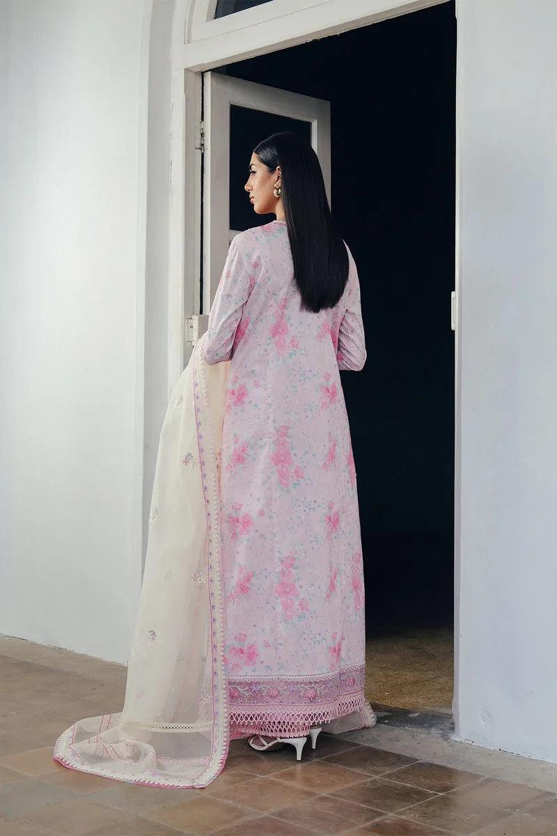 Afrozeh Day Break 26 Light Pink Organza – view 2 – Poshaq