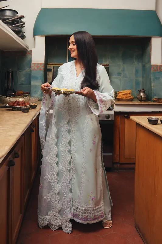 Afrozeh Sheer Khurma Eid Pret 26 Mint Lawn – view 1 – Poshaq