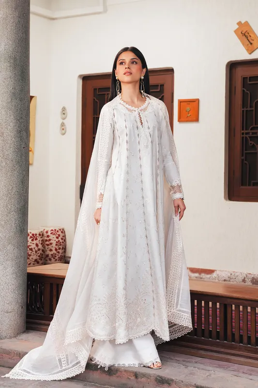 Afrozeh Sheer Khurma Eid Pret 26 White Lawn – view 1 – Poshaq
