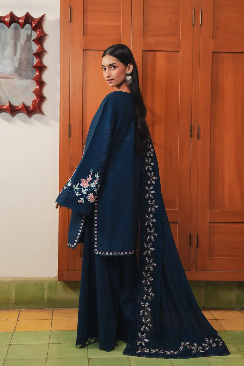 Afrozeh Sheer Khurma Eid Pret 26 Zinc Blue Lawn – view 2 – Poshaq