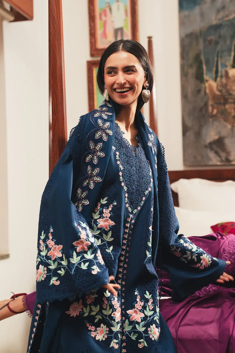 Afrozeh Sheer Khurma Eid Pret 26 Zinc Blue Lawn – view 3 – Poshaq