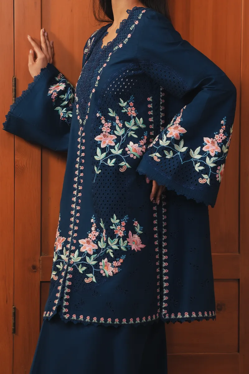 Afrozeh Sheer Khurma Eid Pret 26 Zinc Blue Lawn – view 4 – Poshaq