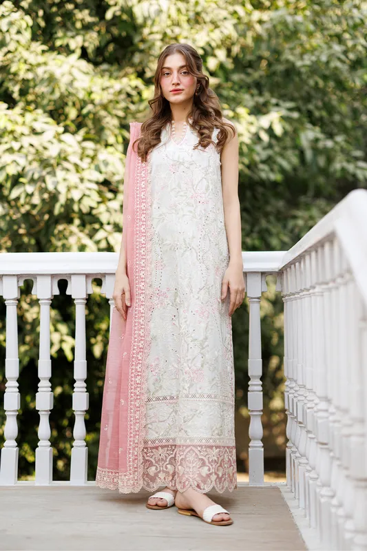 Afrozeh Summer Together 26 White Lawn – view 1 – Poshaq