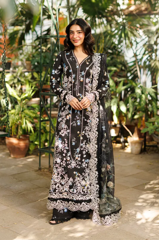 Afrozeh Summer Together 26 Black Lawn – view 1 – Poshaq