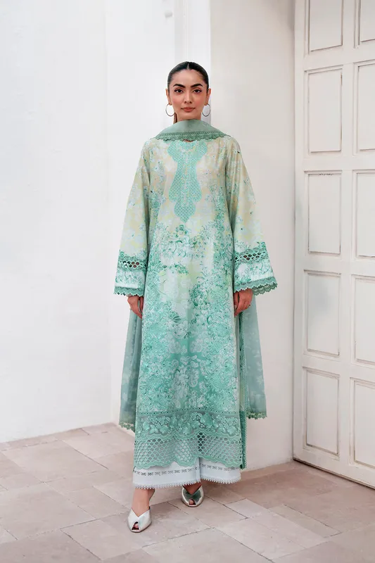 Afrozeh Sunspell 26 Mint Lawn – view 1 – Poshaq