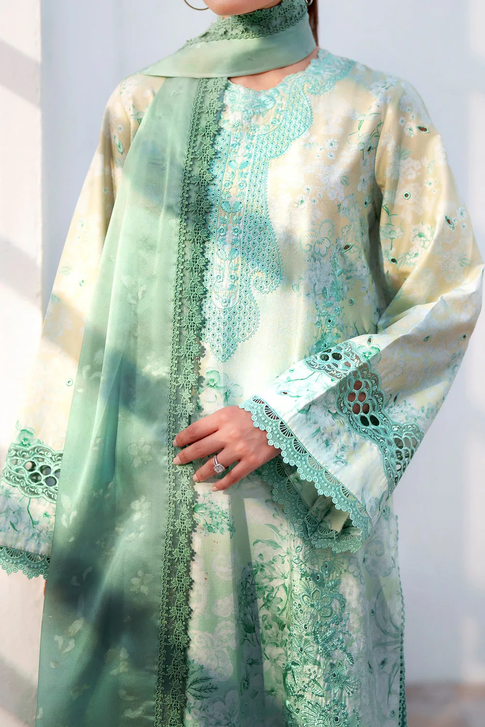 Afrozeh Sunspell 26 Mint Lawn – view 3 – Poshaq