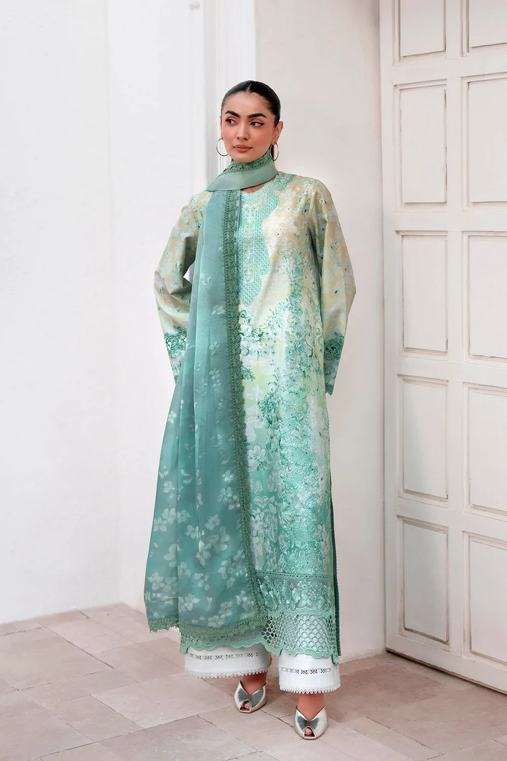 Afrozeh Sunspell 26 Mint Lawn – view 4 – Poshaq