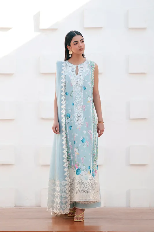 Afrozeh Sunspell 26 Sky Blue Lawn – view 1 – Poshaq