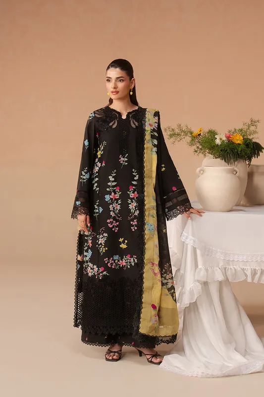 Afrozeh The Haze 26 Black Organza – view 1 – Poshaq