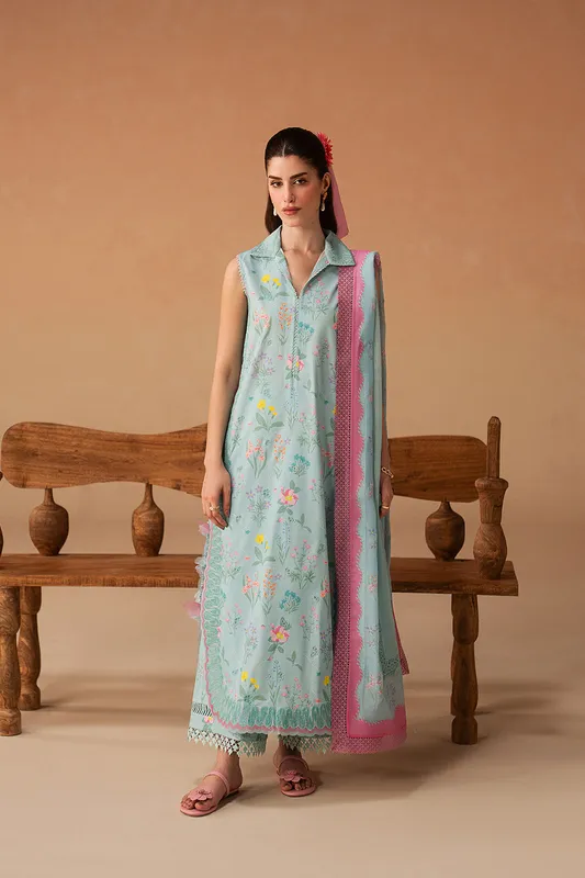 Afrozeh The Haze 26 Light Blue Lawn – view 1 – Poshaq
