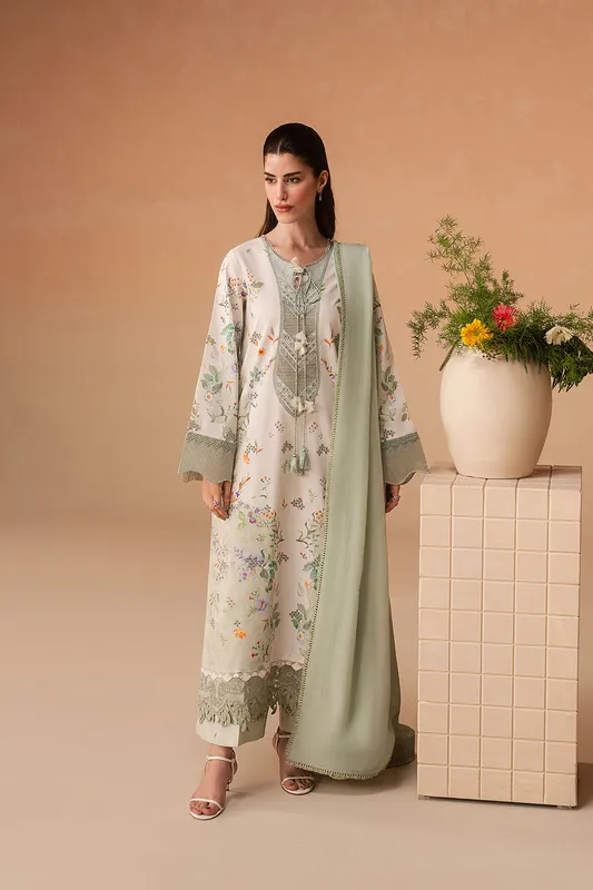 Afrozeh The Haze 26 Off White Lawn – view 1 – Poshaq