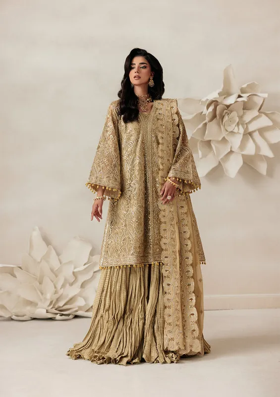 Aik Atelier Aik Sham 26 Gold Organza – view 1 – Poshaq