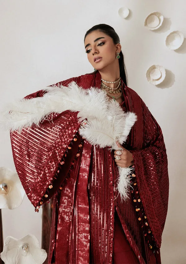 maroon chiffon dress with silk lining – view 4 – Poshaq