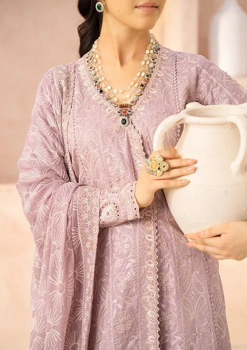 Elegant organza and lawn 3‑piece set with embroidered dupatta – view 3 – Poshaq