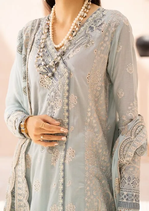 Luxury lawn 24 LOOK 04 B ensemble with organza neckline and chiffon dupatta – view 4 – Poshaq