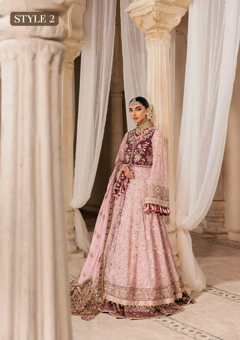 Pink bridal three‑piece suit with embroidered organza shirt, silk trousers and chiffon dupatta – view 5 – Poshaq