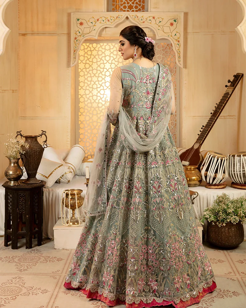 Bridal gown with grip and net detailing – view 2 – Poshaq