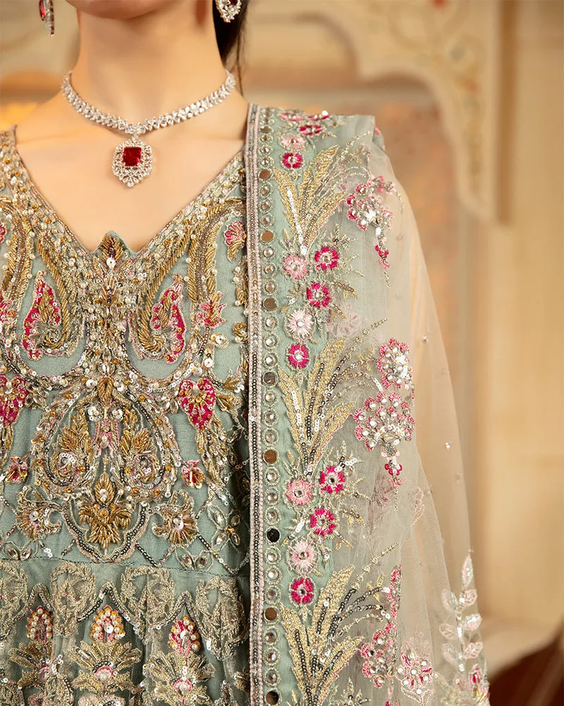 Bridal gown with grip and net detailing – view 3 – Poshaq