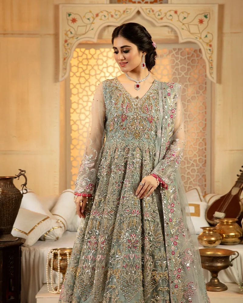 Bridal gown with grip and net detailing – view 5 – Poshaq