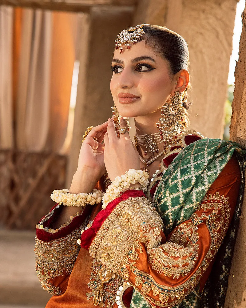 Raw silk bridal gown with Dori embroidery – view 3 – Poshaq