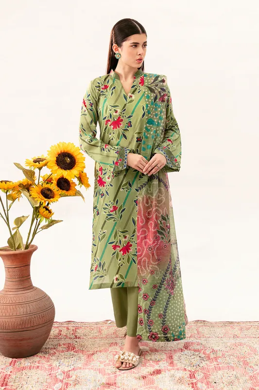 Forest green long lawn shirt with relaxed fit – view 1 – Poshaq
