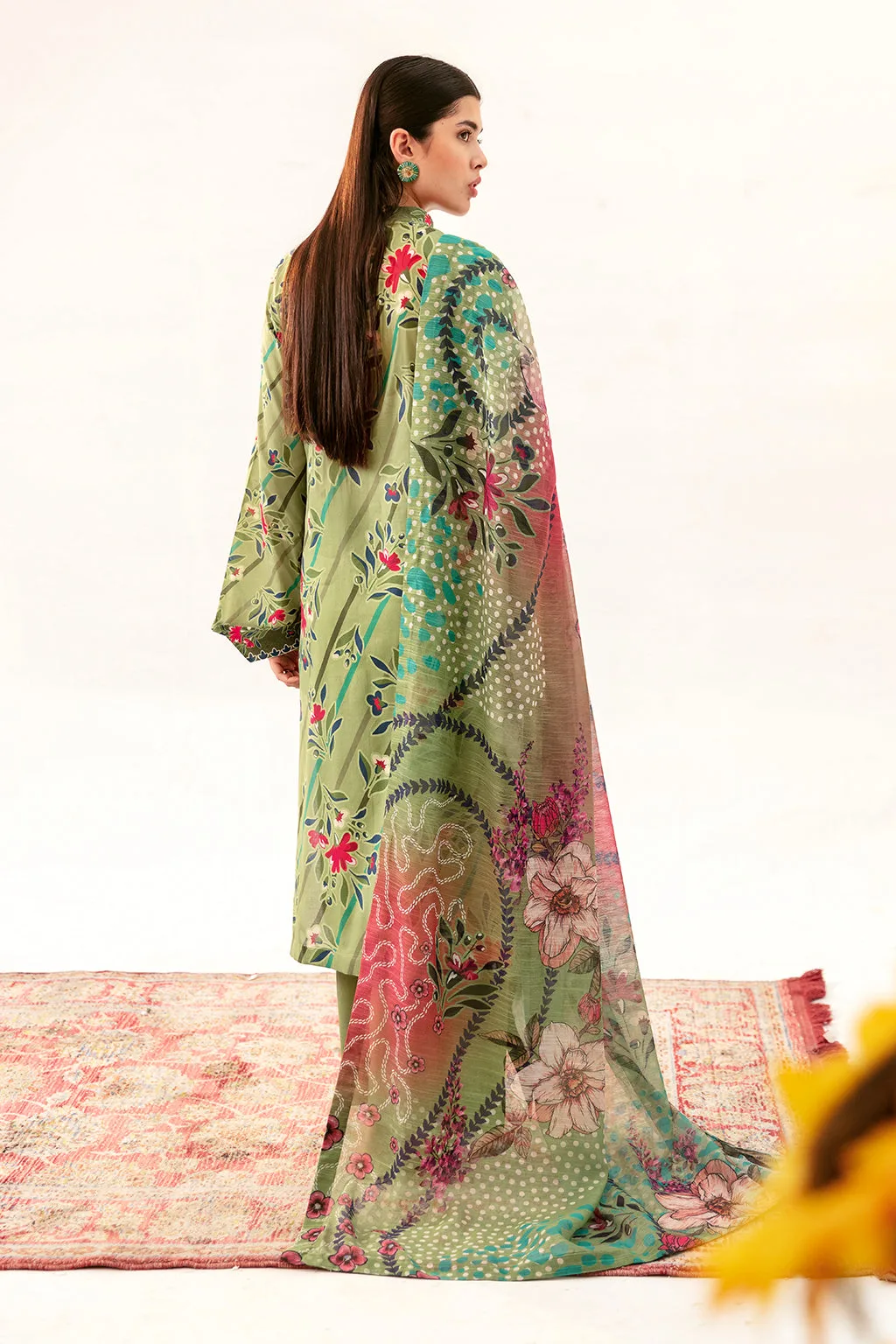 Forest green long lawn shirt with relaxed fit – view 2 – Poshaq