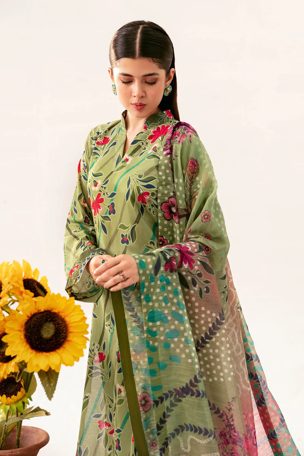 Forest green long lawn shirt with relaxed fit – view 5 – Poshaq