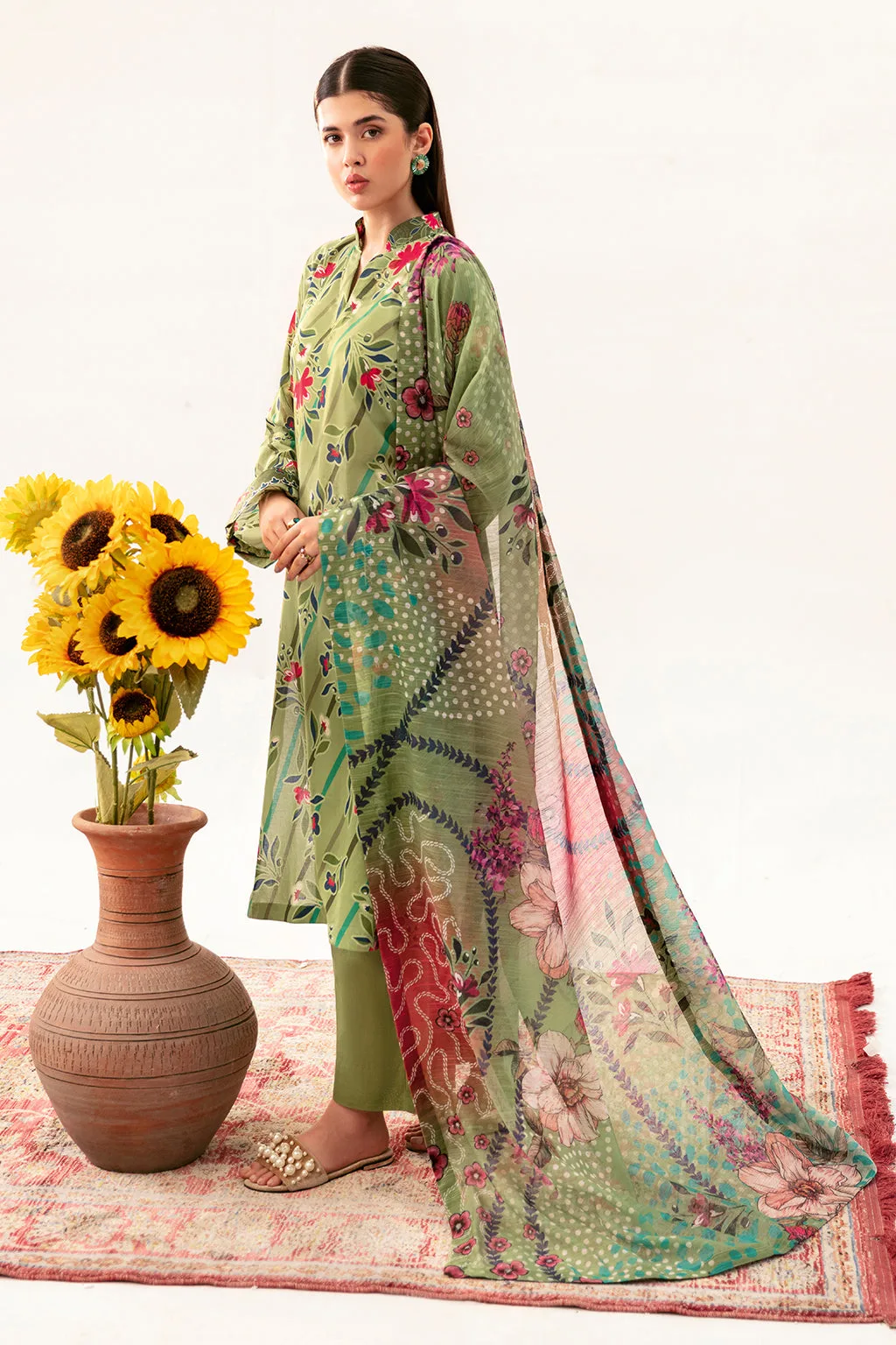 Forest green long lawn shirt with relaxed fit – view 6 – Poshaq