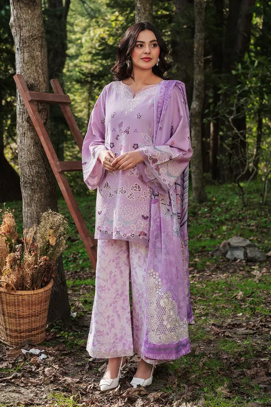 Lilac organza dress with silk accents – view 1 – Poshaq