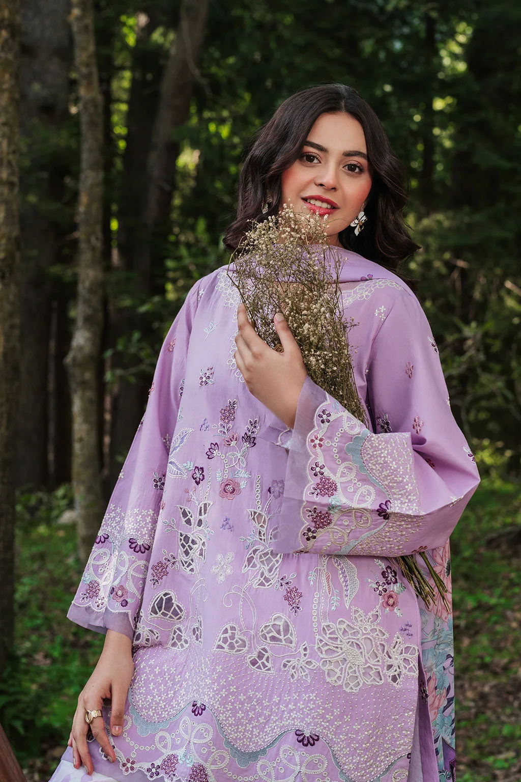 Lilac organza dress with silk accents – view 4 – Poshaq