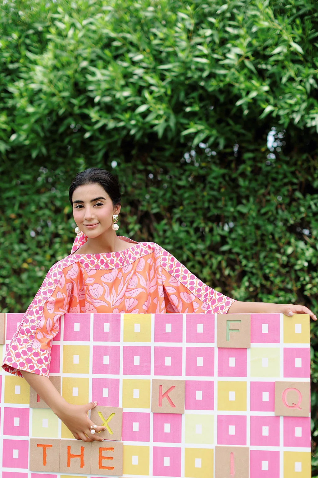 Coral lawn two‑piece suit with relaxed fit – view 4 – Poshaq