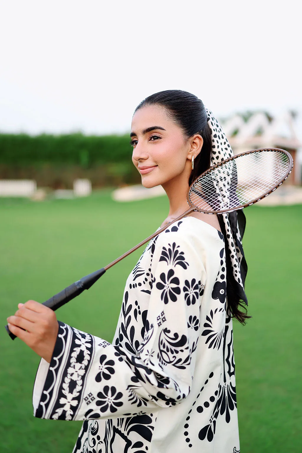 Off White 2‑Piece Lawn Set with subtle print – view 4 – Poshaq