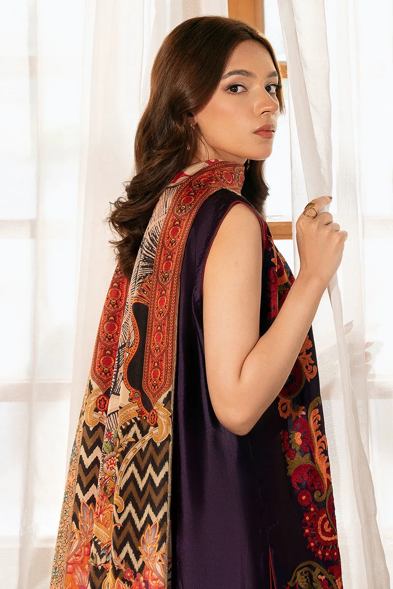 Dark purple silk dress with elegant cut – view 5 – Poshaq