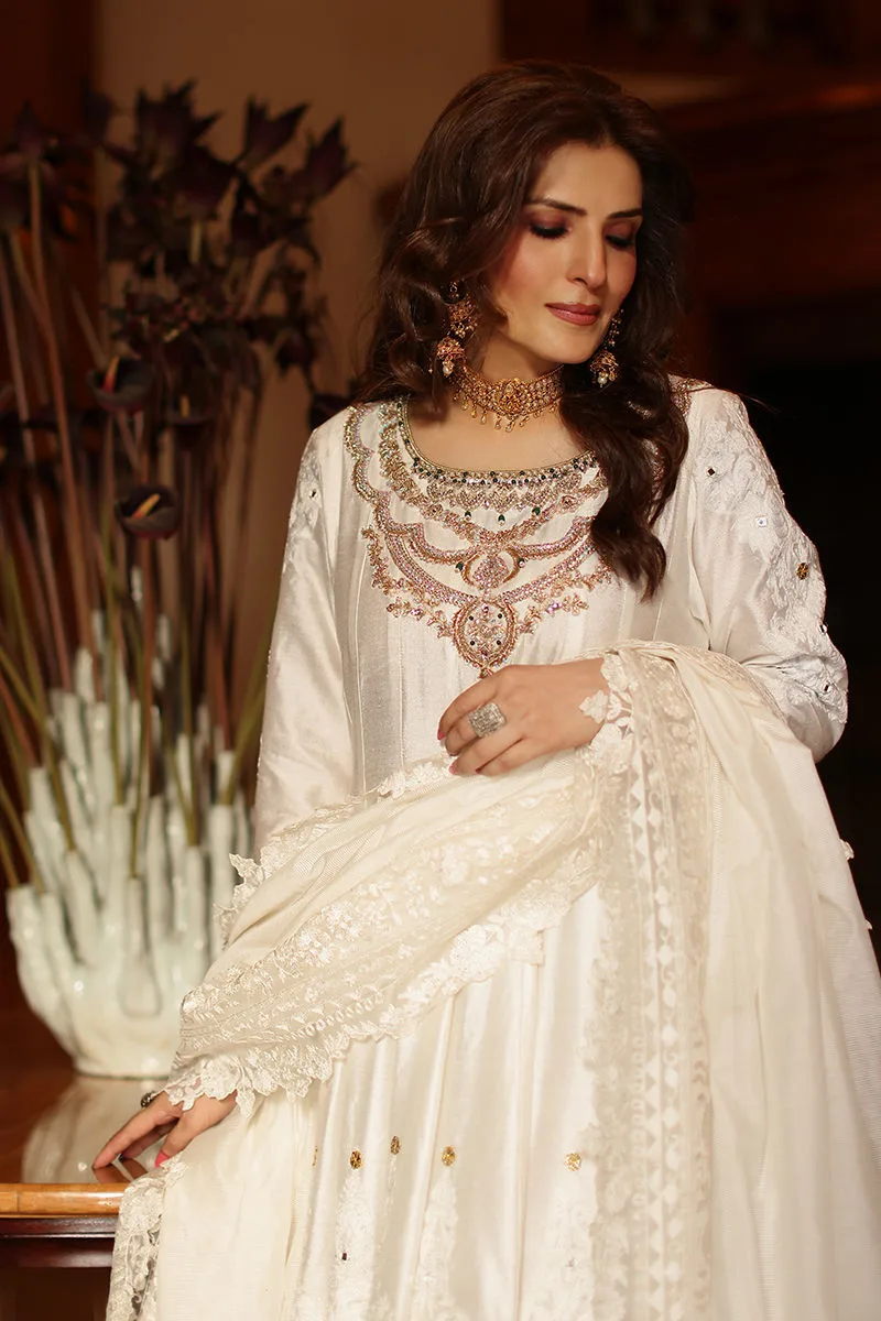 White cotton net shirt, dupatta and lehenga set – Aisha Imran – view 4 – Poshaq