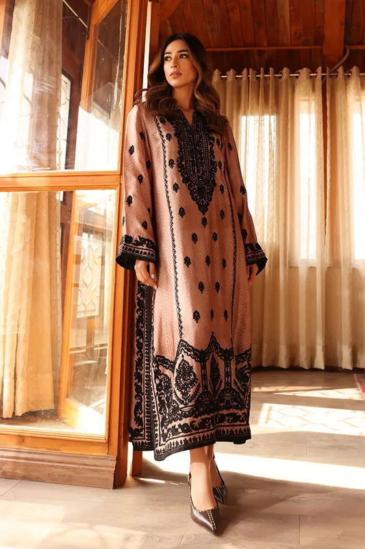 Metallic silk long shirt by Aisha Imran – view 1 – Poshaq