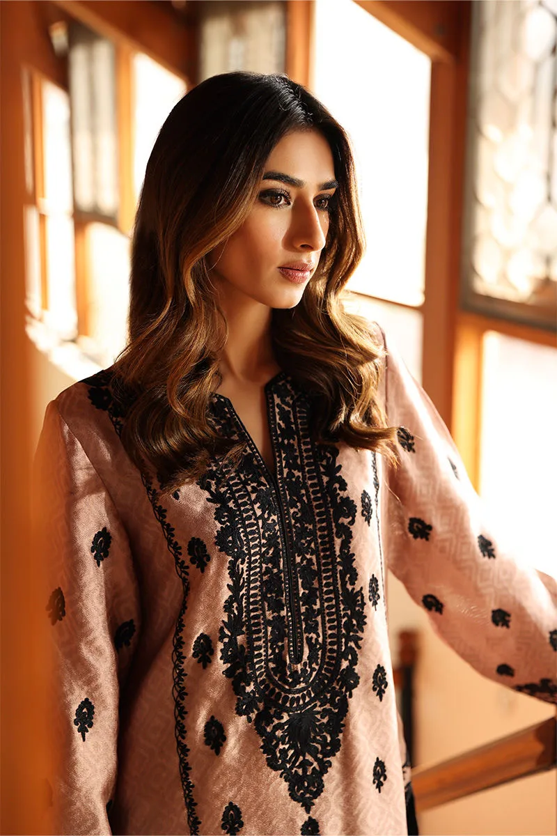 Metallic silk long shirt by Aisha Imran – view 3 – Poshaq