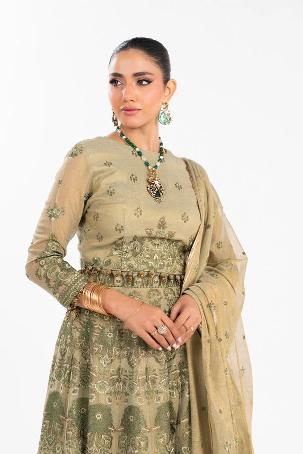 Sage formal suit with embroidered details – cotton silk, raw silk and organza – view 4 – Poshaq