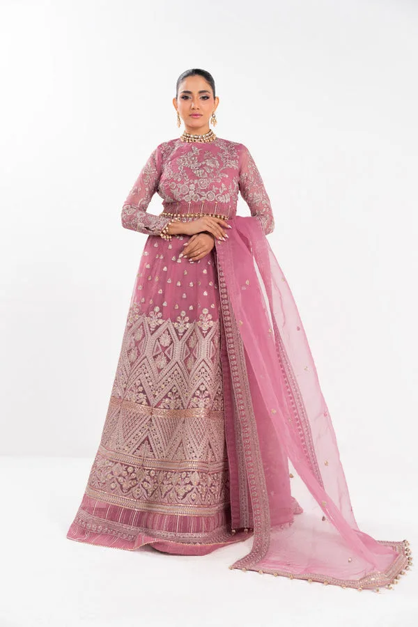 Blush pink formal suit with organza detailing – view 1 – Poshaq