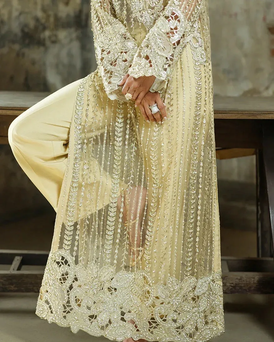Luxury RTD formal ensemble in silk and net with subtle detailing – view 5 – Poshaq