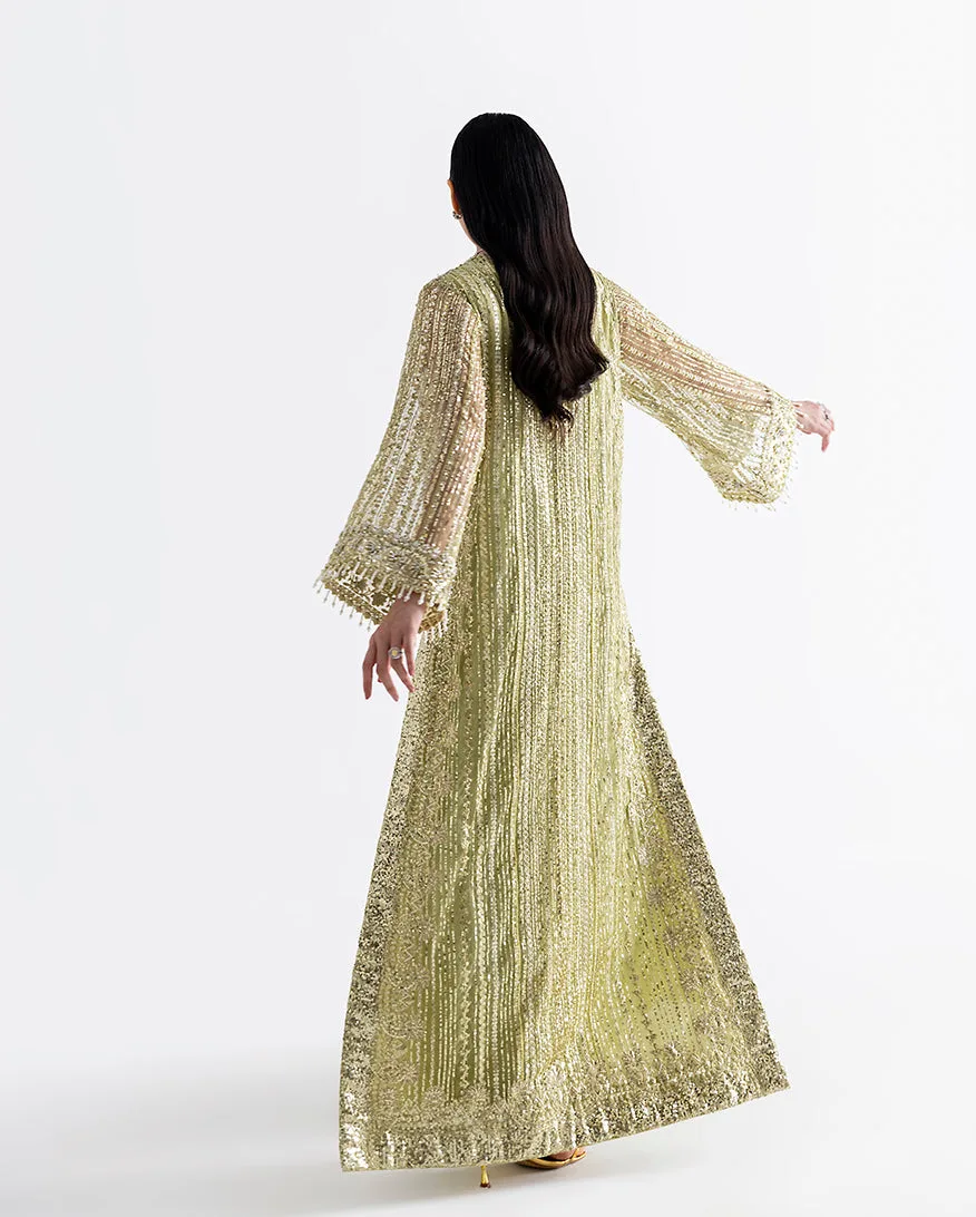 Dellaby formal dress in raw silk, organza and net – view 3 – Poshaq
