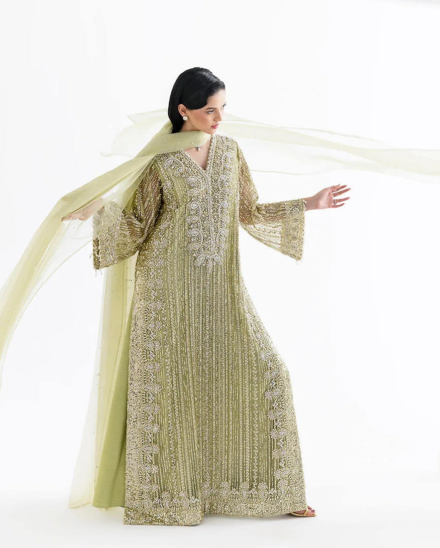 Dellaby formal dress in raw silk, organza and net – view 7 – Poshaq