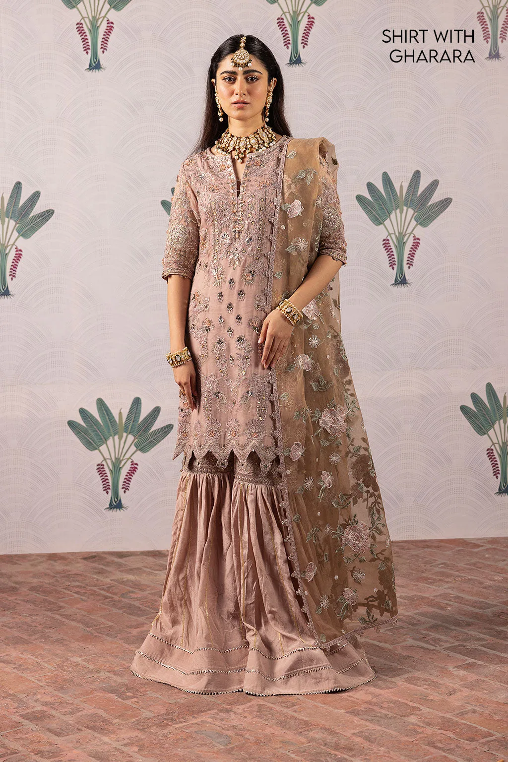 Iznik ISC-04 Maala unstitched set in organza, chiffon and silk – view 5 – Poshaq