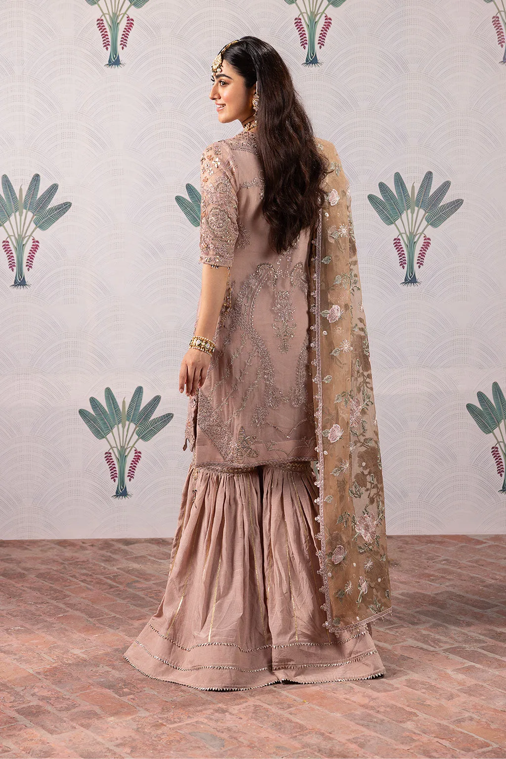 Iznik ISC-04 Maala unstitched set in organza, chiffon and silk – view 7 – Poshaq